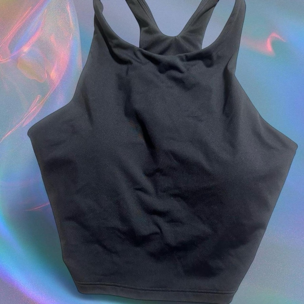 Athleta Black High-Neck Crop Tank